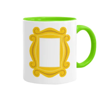 Friends frame, Mug colored light green, ceramic, 330ml