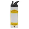 Metallic thermos bottle with straw & handle, stainless steel (Stainless steel 304), double-walled, 600ml.