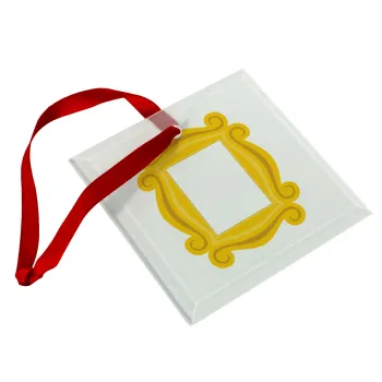 Friends frame, Christmas ornament, glass square ornament 9x9cm