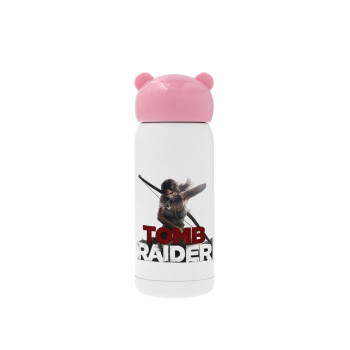Tomb raider, Ροζ ανοξείδωτο παγούρι θερμό (Stainless steel), 320ml