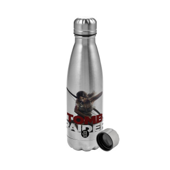 Tomb raider, Metallic water bottle, stainless steel, 750ml