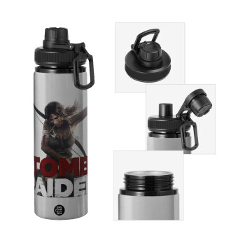 Tomb raider, Metallic water bottle with safety cap, 850ml aluminum