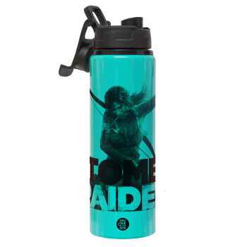 Tomb raider, Metallic water bottle with safety lid, 850ml aluminum