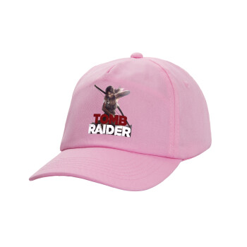Tomb raider, Καπέλο παιδικό Baseball, 100% Βαμβακερό, Low profile, ΡΟΖ