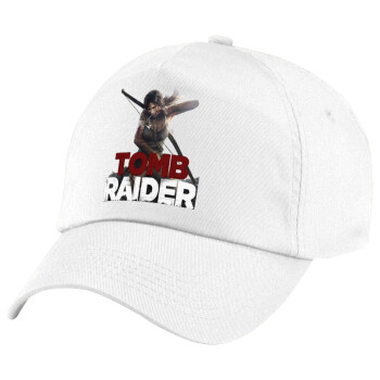 Tomb raider, Καπέλο παιδικό Baseball, 100% Βαμβακερό Twill, Λευκό (ΒΑΜΒΑΚΕΡΟ, ΠΑΙΔΙΚΟ, UNISEX, ONE SIZE)