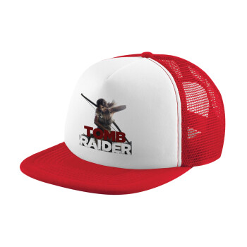 Tomb raider, Καπέλο παιδικό Soft Trucker με Δίχτυ Red/White 