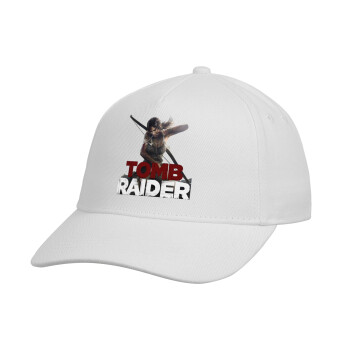 Tomb raider, Καπέλο παιδικό Baseball, Drill, Λευκό (100% ΒΑΜΒΑΚΕΡΟ, ΠΑΙΔΙΚΟ, UNISEX, ONE SIZE)