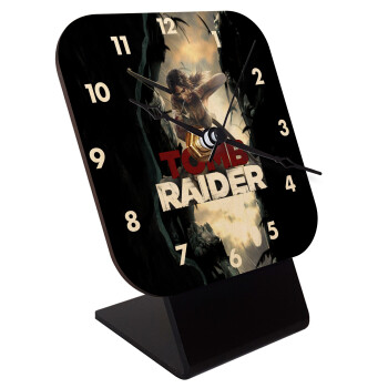 Tomb raider, Quartz Table clock in natural wood (10cm)