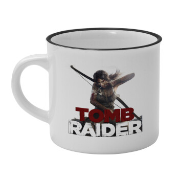 Tomb raider, Κούπα κεραμική vintage Λευκή/Μαύρη 230ml