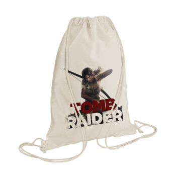 Tomb raider, Backpack bag GYMBAG natural (28x40cm)