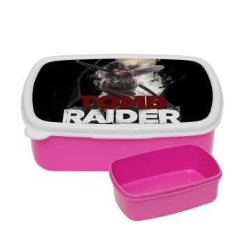 Tomb raider, ΡΟΖ παιδικό δοχείο φαγητού (lunchbox) πλαστικό (BPA-FREE) Lunch Βox M18 x Π13 x Υ6cm