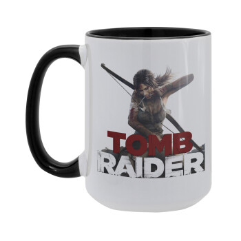 Tomb raider, Κούπα Mega 15oz, κεραμική Μαύρη, 450ml