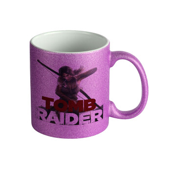 Tomb raider, Κούπα Μωβ Glitter που γυαλίζει, κεραμική, 330ml