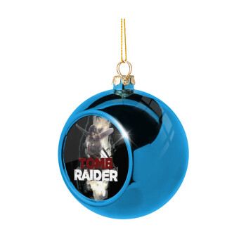 Tomb raider, Blue Christmas tree ball ornament 8cm