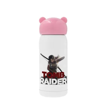 Tomb raider, Ροζ ανοξείδωτο παγούρι θερμό (Stainless steel), 320ml
