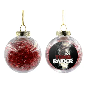 Tomb raider, Transparent Christmas tree ball ornament with red filling 8cm