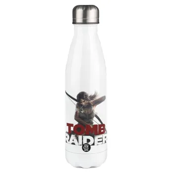 Tomb raider, Metal mug thermos White (Stainless steel), double wall, 500ml