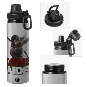 Tomb raider, Metallic water bottle with safety cap, 850ml aluminum