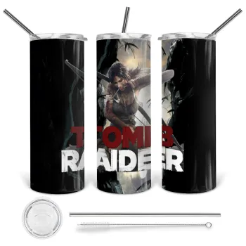 Tomb raider, Tumbler stainless steel 600ml, with metal straw & cleaning brush