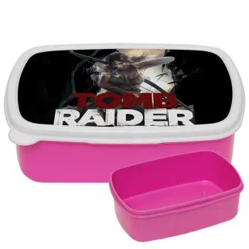 Tomb raider, ΡΟΖ παιδικό δοχείο φαγητού (lunchbox) πλαστικό (BPA-FREE) Lunch Βox M18 x Π13 x Υ6cm
