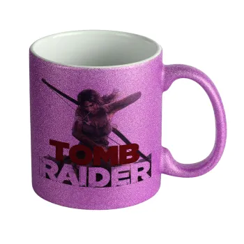 Tomb raider, Κούπα Μωβ Glitter που γυαλίζει, κεραμική, 330ml