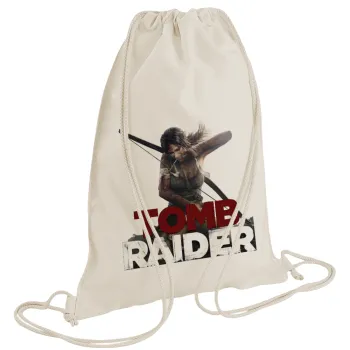 Tomb raider, Backpack bag GYMBAG natural (28x40cm)