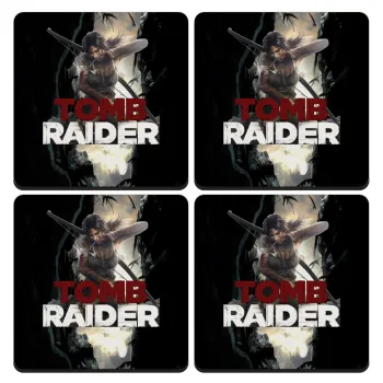 Tomb raider, ΣΕΤ 4 Σουβέρ ξύλινα τετράγωνα (9cm)