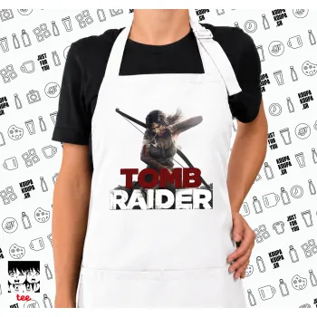 Tomb raider, Ποδιά μακριά Σεφ ολόσωμη με τσέπες white (ΕΝΗΛΙΚΩΝ)