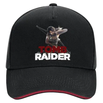 Tomb raider, DRILL Adult Ultimate Hat BLACK/RED, (100% COTTON, ADULT, UNISEX, ONE SIZE)