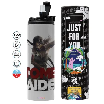 Tomb raider, Tumbler stainless steel GREY 600ml