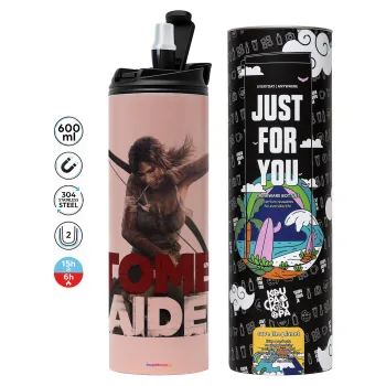 Tomb raider, Tumbler stainless steel PINK 600ml