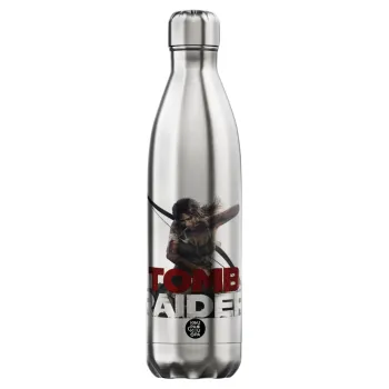 Tomb raider, Μεταλλικό παγούρι θερμός Inox (Stainless steel), διπλού τοιχώματος, 750ml