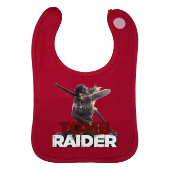 Tomb raider, Σαλιάρα με Σκρατς Κόκκινη 100% Organic Cotton (0-18 months)