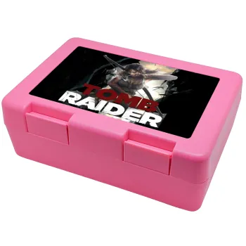 Tomb raider, Παιδικό δοχείο κολατσιού ΡΟΖ 185x128x65mm (BPA free πλαστικό)