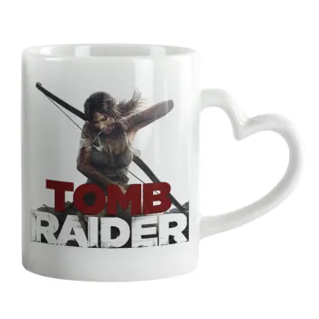 Tomb raider, Mug heart handle, ceramic, 330ml