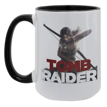 Tomb raider, Κούπα Mega 15oz, κεραμική Μαύρη, 450ml