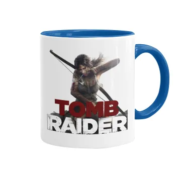 Tomb raider, Κούπα χρωματιστή μπλε, κεραμική, 330ml
