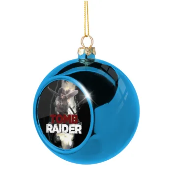Tomb raider, Blue Christmas tree ball ornament 8cm