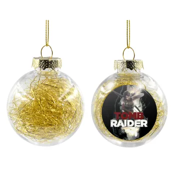 Tomb raider, Στολίδι Χριστουγεννιάτικη μπάλα δένδρου διάφανη με χρυσό γέμισμα 8cm