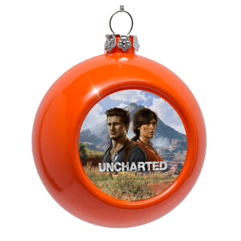 Uncharted, Orange Christmas tree ornament bauble 8cm