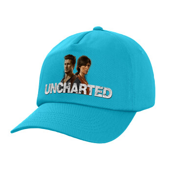 Uncharted, Καπέλο παιδικό Baseball, 100% Βαμβακερό Twill, Γαλάζιο (ΒΑΜΒΑΚΕΡΟ, ΠΑΙΔΙΚΟ, UNISEX, ONE SIZE)