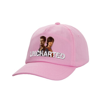 Uncharted, Καπέλο παιδικό casual μπειζμπολ, 100% Βαμβακερό Twill, ΡΟΖ (ΒΑΜΒΑΚΕΡΟ, ΠΑΙΔΙΚΟ, ONE SIZE)