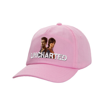 Uncharted, Adult Baseball Cap, 100% Cotton, PINK (COTTON, ADULT, UNISEX, ONE SIZE)