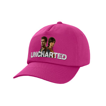 Uncharted, Καπέλο παιδικό Baseball, 100% Βαμβακερό Twill, Φούξια (ΒΑΜΒΑΚΕΡΟ, ΠΑΙΔΙΚΟ, UNISEX, ONE SIZE)