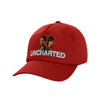 Uncharted, Καπέλο Baseball, 100% Βαμβακερό, Low profile, Κόκκινο
