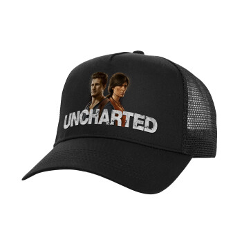 Uncharted, Καπέλο Structured Trucker, Μαύρο, 100% βαμβακερό, (UNISEX, ONE SIZE)
