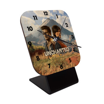 Uncharted, Quartz Table clock in natural wood (10cm)