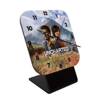 Uncharted, Quartz Wooden table clock with hands (10cm)