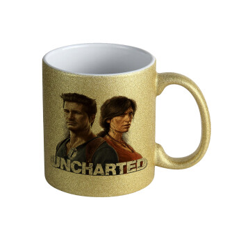 Uncharted, Κούπα Χρυσή Glitter που γυαλίζει, κεραμική, 330ml