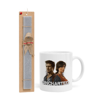 Uncharted, Easter Set, Ceramic Cup (330ml) & Easter aromatic flat candle (30cm) (GRAY)